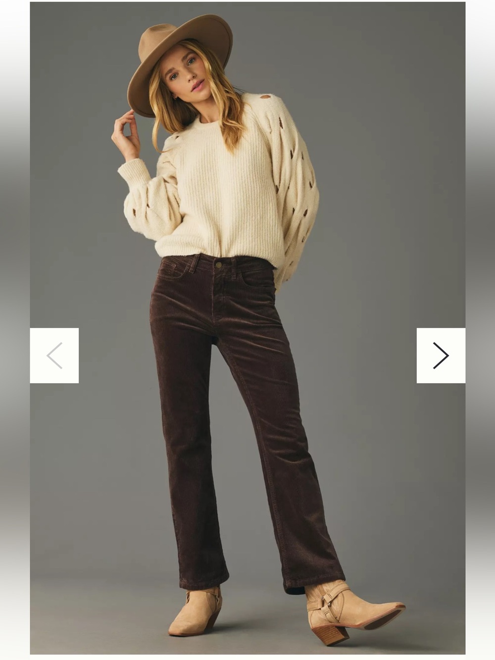 Pilcro Chocolate Brown Corduroy Bootcut Pants Size 28 Inseam 26 1/2” Rise 10”